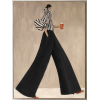 Modern and stylish canvas wall art featuring black and white stripes, suitable for decorating living rooms, hotels, offices, and boutiques