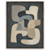 Vintage Premium Quality Blue Gray Modern Geometric Abstract Canvas Wall Art Painting for Living Room Office Hotel Lobby Decor
