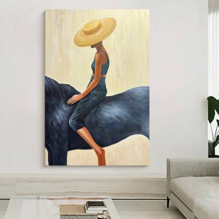 Modern minimalist wabi-sabi retro abstract wall art, luxurious handmade custom-sized canvas oil painting wall decoration