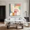 Arches of Serenity-abstract Geometric Oil Painting, Soft Pastel Tones Textured Wall Art for Home Decor