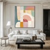 Arches of Serenity-abstract Geometric Oil Painting, Soft Pastel Tones Textured Wall Art for Home Decor