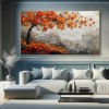 Autumn Serenade-Textured Fall tree Oil Painting on Canvas for Luxury Decor