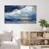 Azure Dreamscape-Modern abstract Oil Painting, Blue and Gold Textured Wall Art for Home Decor