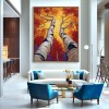 Birch tree abstract Oil Painting - Large Textured Wall Art
