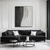 Black, Grey Textured Curved abstract Wall Art - Stylish Accent for Contemporary Homes
