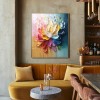 Bloom Radiance - Colorful Textured Floral Oil Painting for Modern Elegant Decor