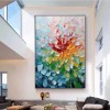 Bloom Radiance – Palette Knife Textured Flower Painting Colorful abstract Wall Art