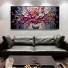 Blooming Melody-Impasto Colorful Flower Bouquet in Vase Oil Painting, Vibrant Floral Wall Art for Home Decoration