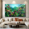 Blooming Vistas – abstract Floral Landscape Painting, Colorful Textured Canvas Wall Art