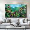 Blooming Vistas – abstract Floral Landscape Painting, Colorful Textured Canvas Wall Art