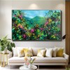 Blooming Vistas – abstract Floral Landscape Painting, Colorful Textured Canvas Wall Art