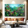 Blooming Vistas – abstract Floral Landscape Painting, Colorful Textured Canvas Wall Art
