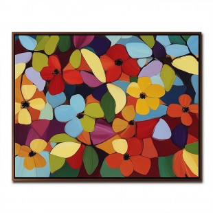 Blooming Vivid-Colorful abstract Floral Oil Painting for Modern Wall Decor