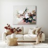 Blossom Haven – Textured Floral Oil Painting - Modern abstract Blossoms in Soft Pink & White, Neutral Tones Wall Art for Home Decor