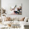 Blossom Haven – Textured Floral Oil Painting - Modern abstract Blossoms in Soft Pink & White, Neutral Tones Wall Art for Home Decor
