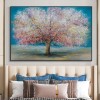 Blossoming-Colorful Blooming tree Oil Painting, Artistic Landscape Wall Art for Home Decoration