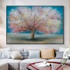 Blossoming-Colorful Blooming tree Oil Painting, Artistic Landscape Wall Art for Home Decoration