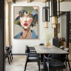 Bold Gaze – Plaster Art Texture Painting abstract Female Portrait Oil Painting on Canvas