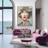 Bold Gaze – Plaster Art Texture Painting abstract Female Portrait Oil Painting on Canvas