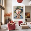 Bold Gaze – Plaster Art Texture Painting abstract Female Portrait Oil Painting on Canvas