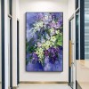 Bouquet of Geraniums-Textured Floral Oil Painting on Canvas for Modern Decor