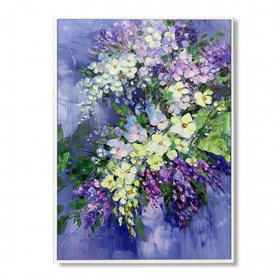 Bouquet of Geraniums-Textured Floral Oil Painting on Canvas for Modern Decor