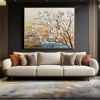 Branching Blooms-Textured abstract Floral Oil Painting for Contemporary Wall Decor