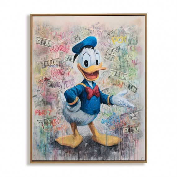 Cash Quack – Graffiti Cartoon Duck Painting Pop Art Money-Inspired Wall Art