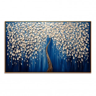 Celestial Bloom – Textured abstract tree Oil Painting