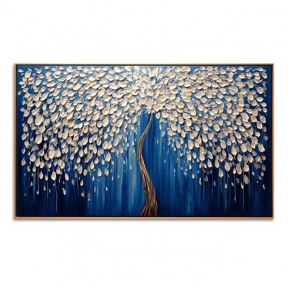 Celestial Bloom – Textured abstract tree Oil Painting