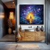 Celestial Reflection – abstract Meditation Oil Painting