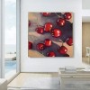 Cherries-Impressionist Cherry Oil Painting - Vibrant Red Square Dining Room Wall Art