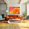 Citrus Burst — 3D Textured Orange Slice Oil Painting, Colorful abstract Kitchen Wall Art