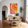 Citrus Burst — 3D Textured Orange Slice Oil Painting, Colorful abstract Kitchen Wall Art
