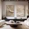 Coastal abstract Paintings – Minimalist Canvas Wall Art Set (2 Pieces)