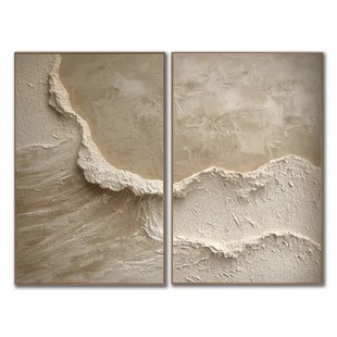 Coastal abstract Paintings – Minimalist Canvas Wall Art Set (2 Pieces)