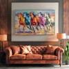 Colorful Running Horse Canvas Art – abstract Galloping Horse Wall Decor