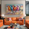 Colorful Running Horse Canvas Art – abstract Galloping Horse Wall Decor
