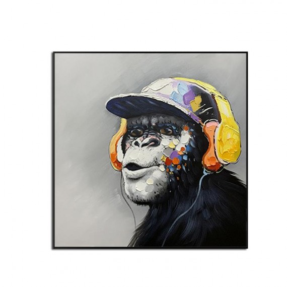 Congo-abstract Monkey Pop Art Painting | Modern Textured Animal Wall Art