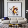 Contemplation – abstract Gorilla Portrait | Textured Knife-Painted Wildlife Wall Art