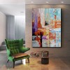 Contemporary abstract Canvas: Colorful Layered Brushstrokes Wall Decor