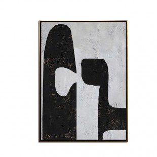 Contrast – Modern abstract Black and White Oil Painting for Living Room