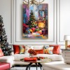 Cozy Eve – Textured Christmas Fireplace and tree Oil Painting