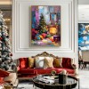 Cozy Eve – Textured Christmas Fireplace and tree Oil Painting