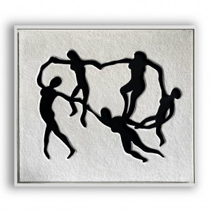 Dance Shadows-Textured abstract Human Silhouette Painting | Modern Minimalist Wall Art