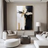 Divergent Flow: Thick Texture abstract Artwork - Black, White & Gold for Living Room Wall