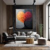 Divided Heart – Hand-Painted Textured abstract tree Wall Art for Modern Home Decor