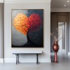 Divided Heart – Hand-Painted Textured abstract tree Wall Art for Modern Home Decor
