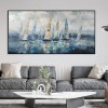 Drifting Harbor – Textured abstract Sailboat Wall Art