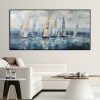 Drifting Harbor – Textured abstract Sailboat Wall Art